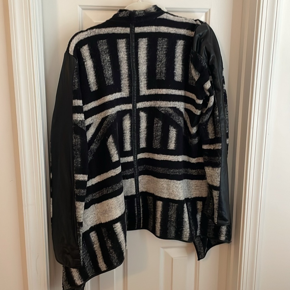 Inc fleece vegan leather blazer size L - Picture 3 of 3